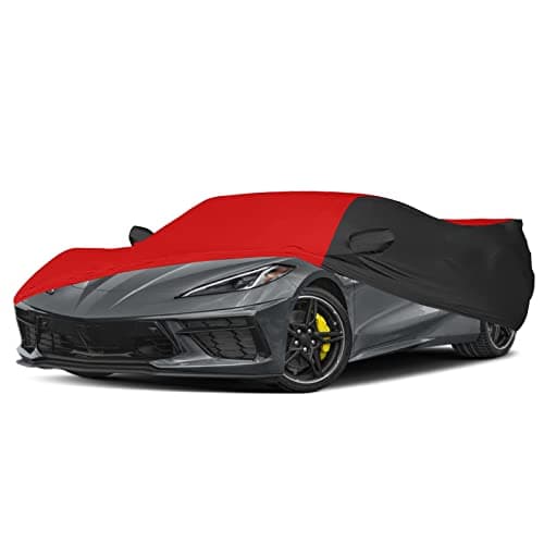 Indoor Car Cover Replace for 2020-2024 Corvette C8, Luxurious Stretch Satin Ultimate Custom-fit Indoor Breathable Car Cover for Dust-Proof, Underground Garage, Car Show (C8)