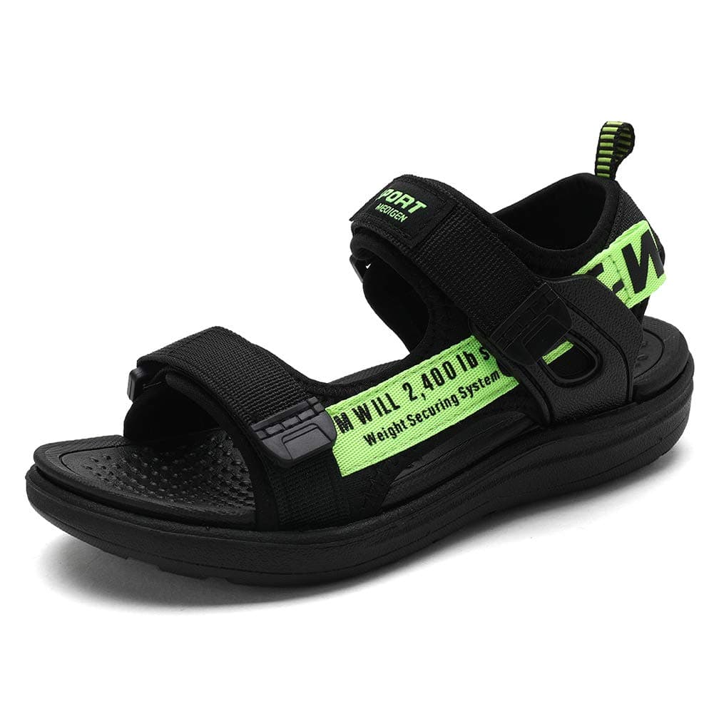 kulebear Kids Boys Summer Sports Sandals Hiking Beach Outdoor Open toe Sports Sandals for Kids BlackGreen 11 Little Kid