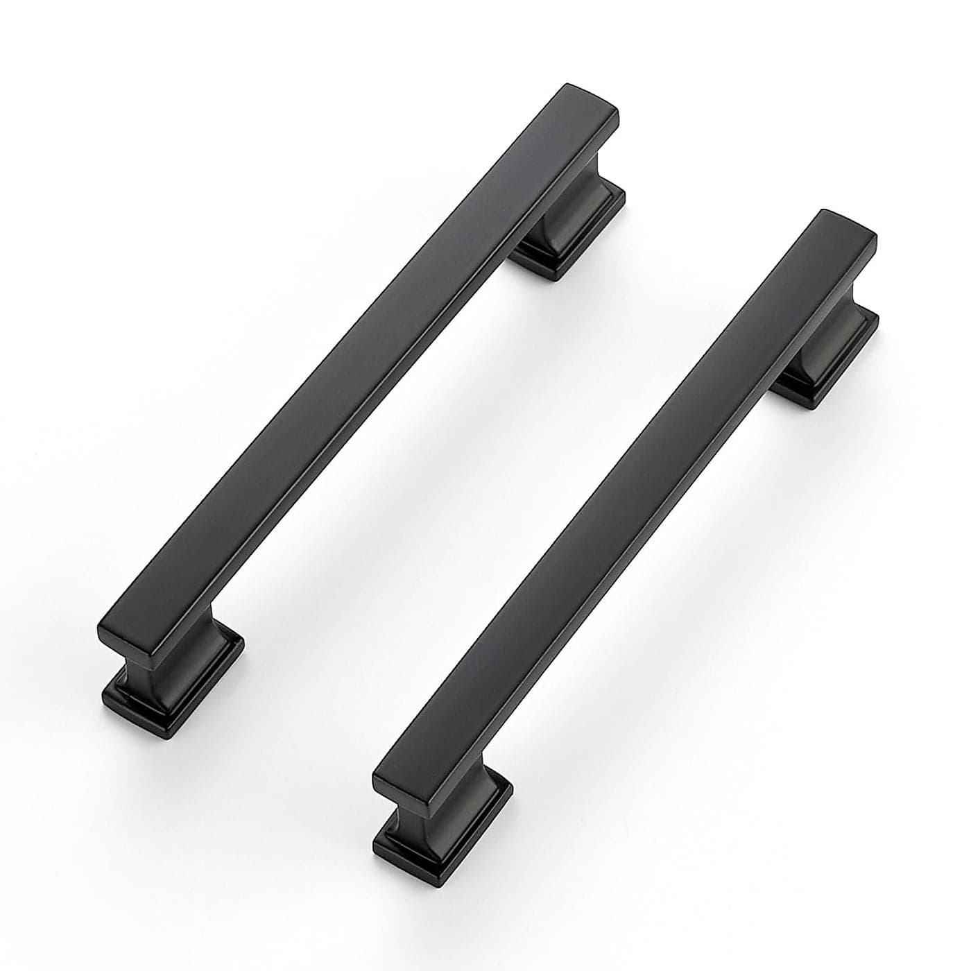 JOY DECOR 10 Pack Matte Black Cabinet Pulls 6 Inch Length with 5 Inch Hole Center for Cabinets and Dresser Drawers