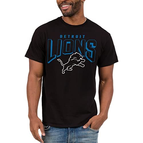 Junk Food NFL Detroit Lions Bold Logo Officially Licensed Adult Short Sleeve Fan Tee for Men and Women