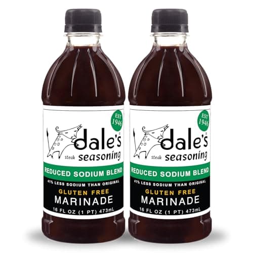 Dale's Reduced Sodium Steak Seasoning and Marinade | (2) 16 oz Bottles | Our Award Winning Steak Sauce and Marinade is Cholesterol Free and Low Sodium I Gluten Free