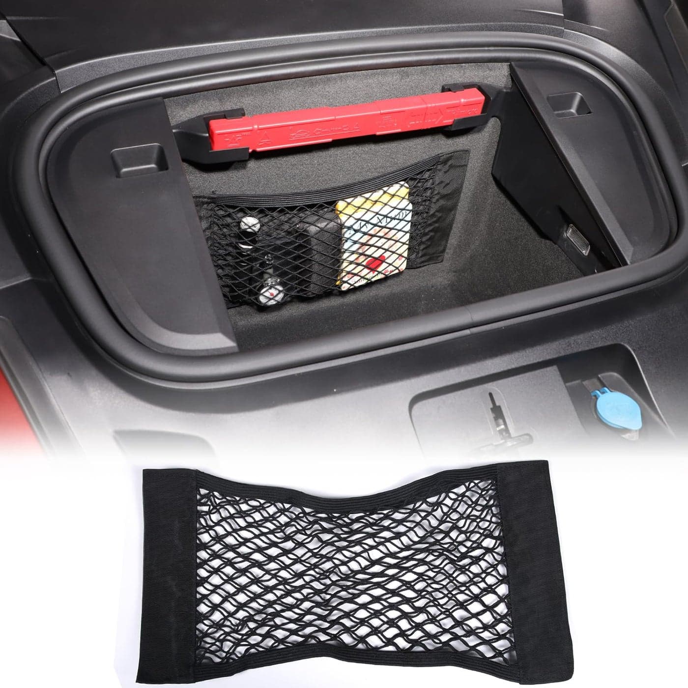 Mesh Cargo Net Car Front Trunk Storage Compatible with Porsche Taycan 20192022 Elastic Small Automotive Cargo Net Pocket Wall Sticker Organizer Pouch Bag Storage Accessories
