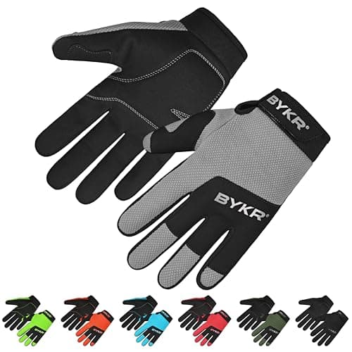 BYKR All-Weather Motorcycle Gloves for Men & Women – Protection for Dirt Bike, BMX, MX, and ATV Riding – Grey M