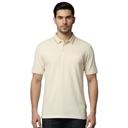 playR Men’s Golfer Polo T-Shirt - Regular Fit Durable, Lightweight Sports Half Sleeve Tee for Running, Training, Sports, Gym & Casual Activewear for All Season Off White