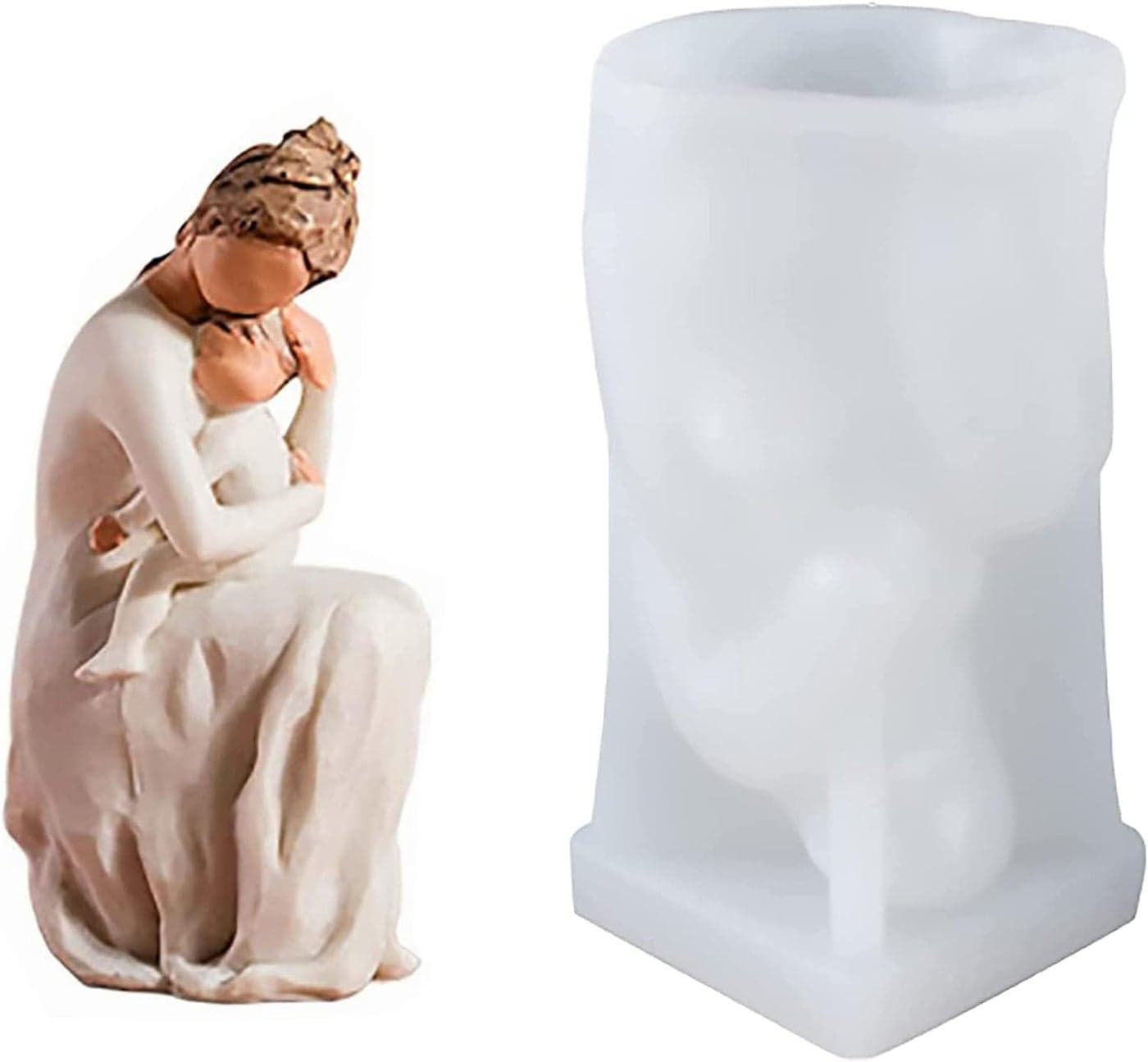 Shoppeecity 3D Candle Silicone Mold Baby in Mothers Arms Mother Holding Baby Candle Mold Silicone Mold for Baby Shower Mother SonDaughter baby Candle Making Mold Silicone Hugging Resin Epoxy Mold