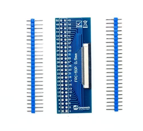 FFC FPC 50 Pin 05mm Pitch to DIP 24mm PCB Converter Board Couple Extend Adapter Bottom Contact FFCFPC Adapter Board 50 Pin