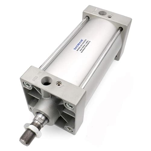 Baomain Pneumatic Air Cylinder SC 100 x 250 Pneumatic Air Cylinder,PT 1/2,Bore 3.94 inch(100 mm),Stroke 9.84 inch(250mm),Screwed Piston Rod Dual Action 1 Mpa,for Manufacturing