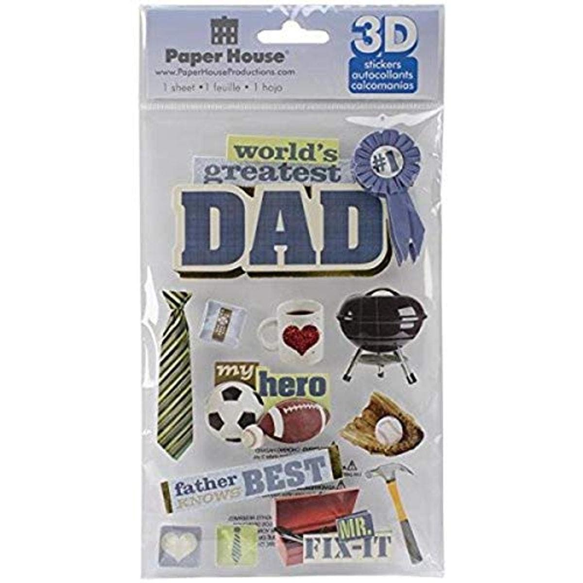 Paper House Productions STDM0193E 3D Cardstock Stickers Dad