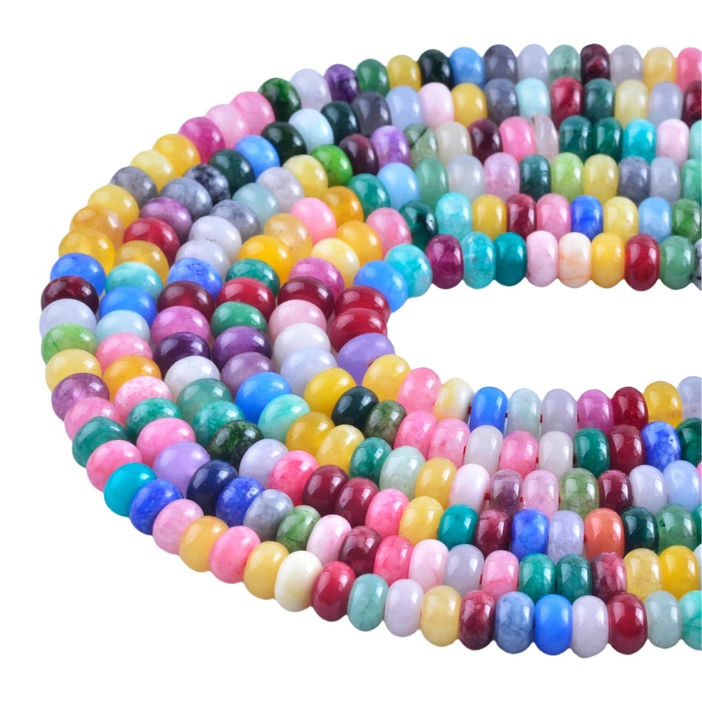 Rondelle Beads for Jewelry Making 5x8mm Natural Stone Beads 1 Strand 155inch Lentil Spacer Beads Rondelle Gemstone Bead SemiPrecious Stone Bead for Bracelet Necklace Crafts Mix Colors