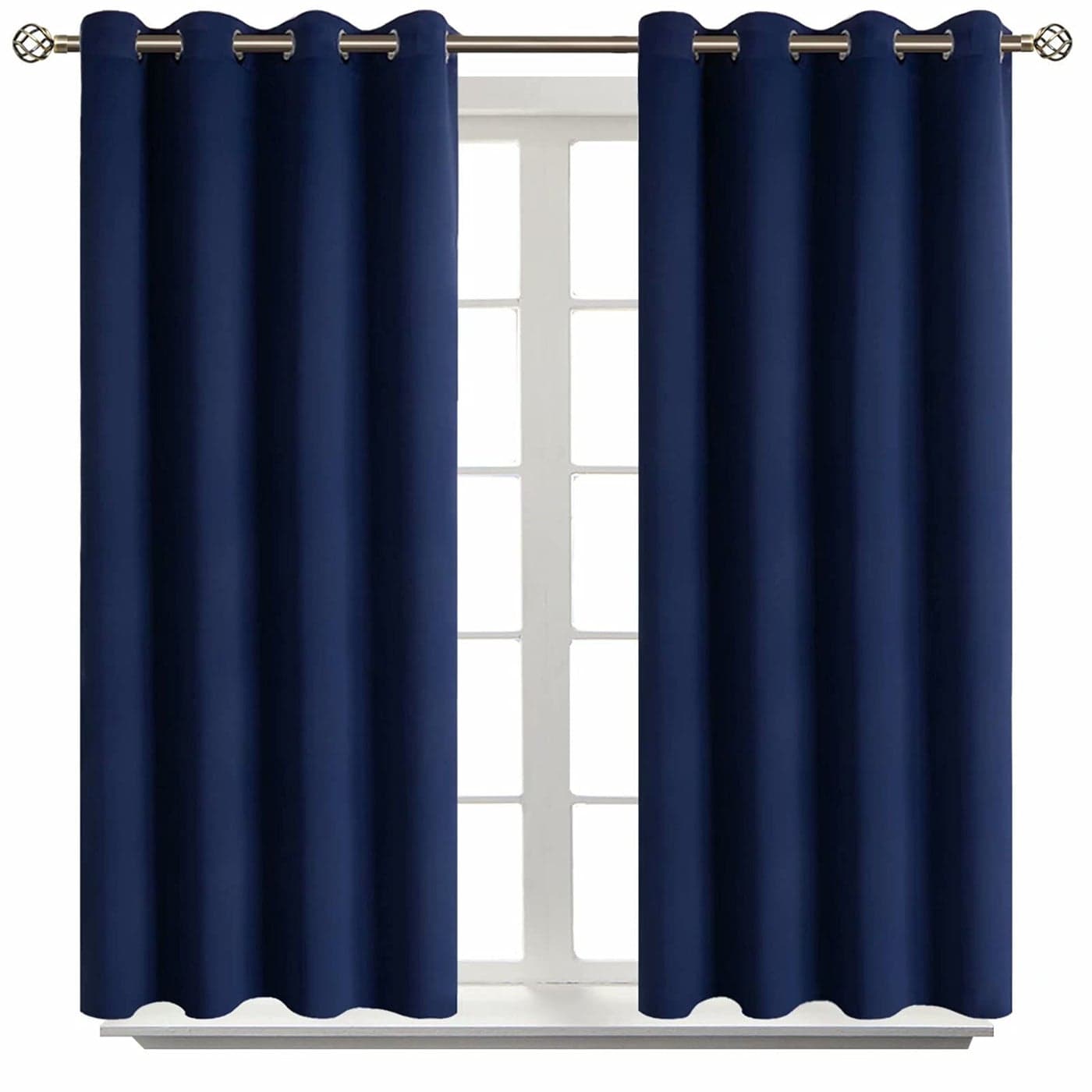 BGment Blackout Curtains for Living Room Grommet Thermal Insulated Room Darkening Curtains for Bedroom Set of 2 Panels 52 x 45 Inch Navy Blue