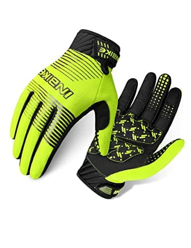 INBIKE Mens Mountain Bike Gloves Breathable Stretchy Touch Screen Wear-Resistant Outdoor Sports for Cycling Biking Bicycle Green X-Larege