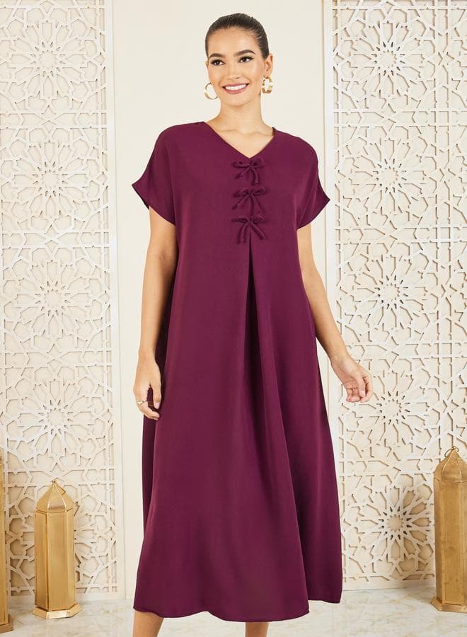 Bow Tie Detail Under Abaya Dress