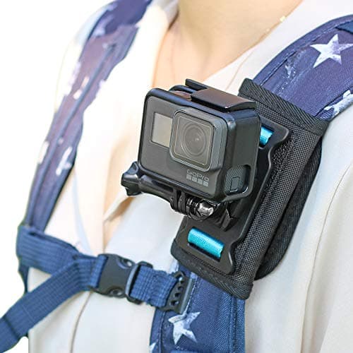 SKEZN Backpack Shoulder Strap Mount Camera with Adjustable Shoulder Pad and 360 Degree Rotating Base, Bag Belt Holder Clip Compatible with GoPro Hero 13/12/11/9/8, DJI Action 5 Pro/4/3, AKASO and More