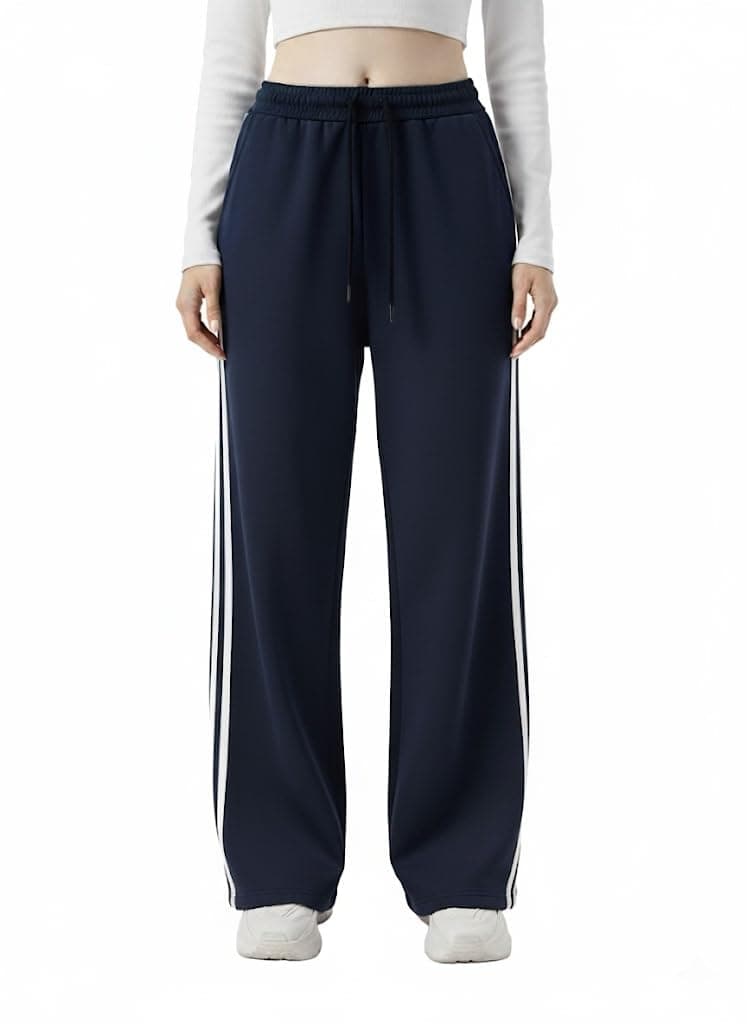 FASHA Women Joggers – High Waist Cotton Track Pants with Pockets | Gym Jogger Pants for Women | Casual Travel Lounge Wear Navy