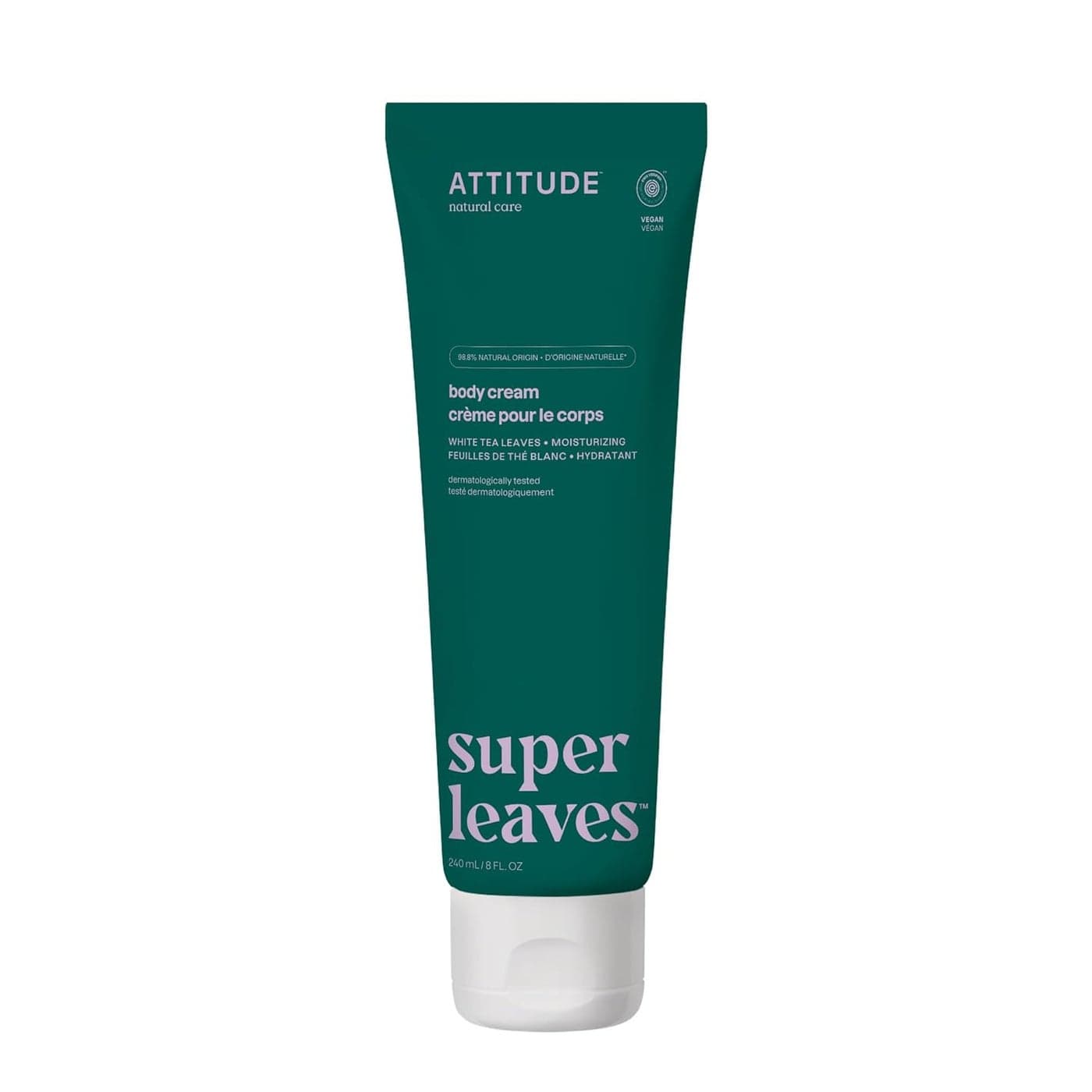 ATTITUDE Body Cream EWG Verified Moisturizer Vegan Moisturizing Products For Dry Skin Dermatologically Tested White Tea Leaves 8 Fl Oz