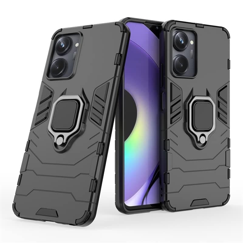 SPAZY CASE® Realme 10 Pro 5G Back Cover | Dual Layer Armor Defender Full Body Protective + PC Hybrid Kickstand Back Case for Realme 10 Pro 5G