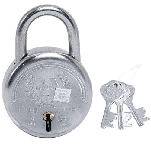 Harrison T-26 LITE/BCP-0534 Key Padlock (Silver, Painted Finish)