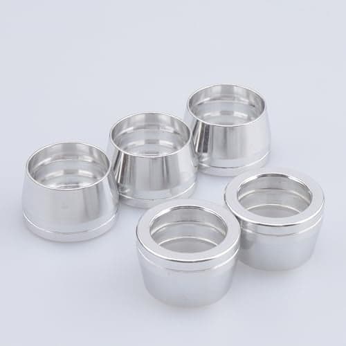 AC PERFORMANCE Silver Aluminum 6 AN Olive Inserts fit for AN6 PTFE Teflon Fuel Line Hose End Fitting Pack of 5