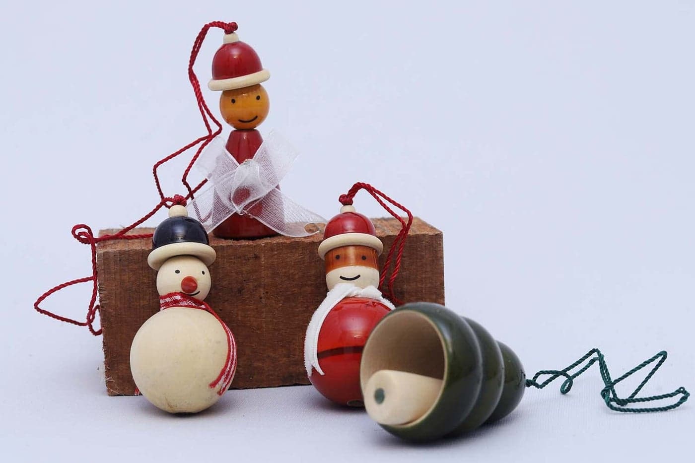 INDIC INSPIRATIONS Wooden Christmas Decor YULETS Set of 4 Christmas Tree Decorations Items Christmas Decor Christmas Ornaments Wooden Handcrafted Decorations Gift Set