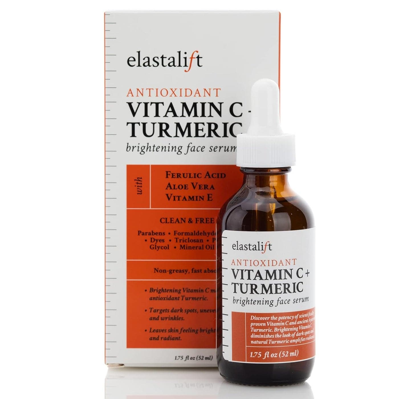 Elastalift Concentrated Vitamin C Turmeric Oil Anti Aging Facial Serum Skin Care Booster Promote Clear Brighten Skin Tone Hydrate Dry Skin Fight Redness Restore Skin Strength 175 Fl Oz