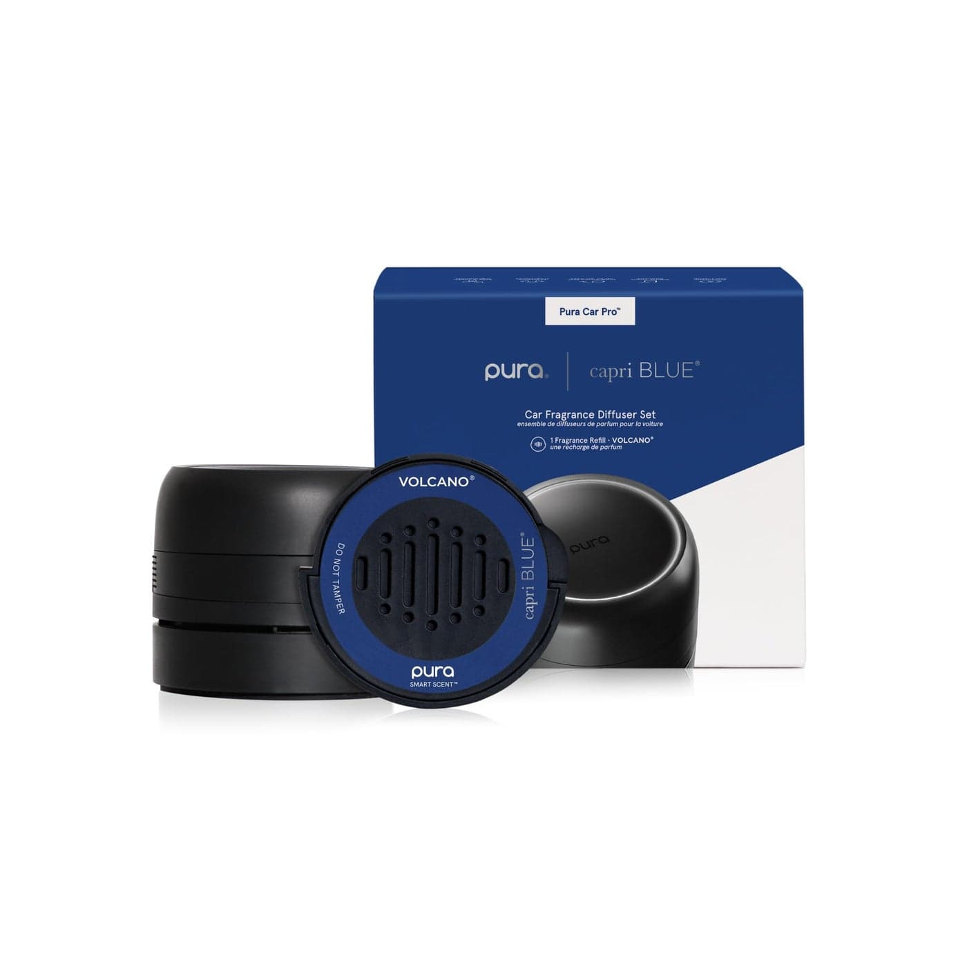 Capri Blue Volcano Pura Car Pro Diffuser Set Includes Pura Car Pro Diffuser and Capri Blue Volcano Air Freshener Refills Scented with Notes of Tropical Fruits Sugared Citrus