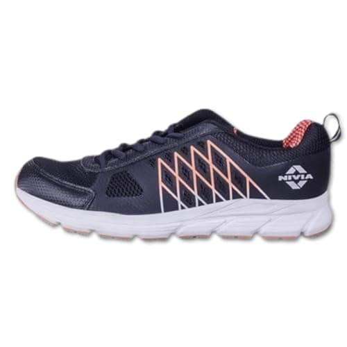 Nivia Snake 2.0 Running Shoes for Men, Lightweight Mesh Upper, Durable Rubber Outsole, Breathable & Cushioned Athletic Sports Shoes for Running, Training & Gym Workouts (Black) UK-7