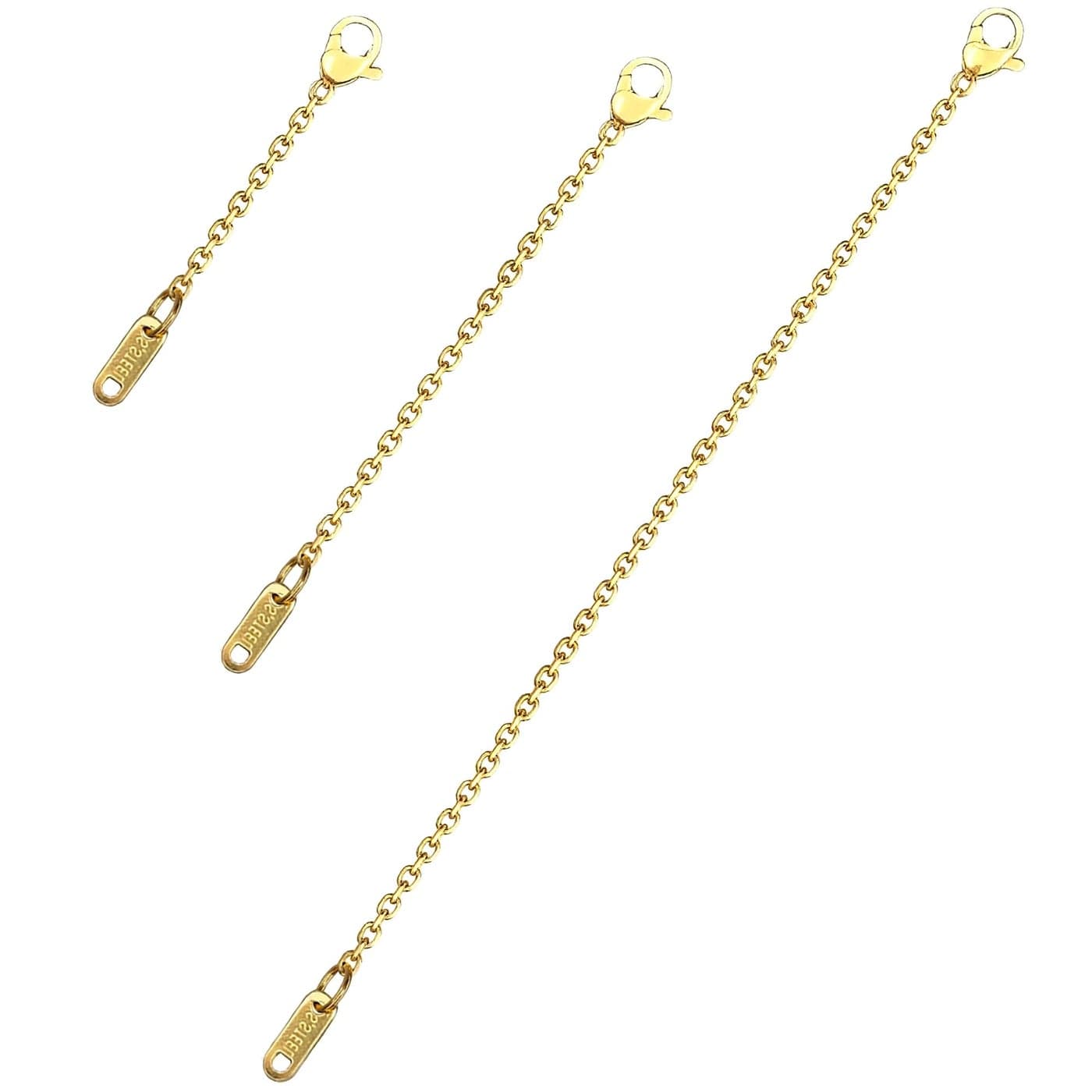 3 Pcs Necklace Extenders for Women 2 4 6 18k Gold Plated Chain Extenders for Necklaces Gold Necklaces Bracelet Anklet Extender for Women Jewelry Making