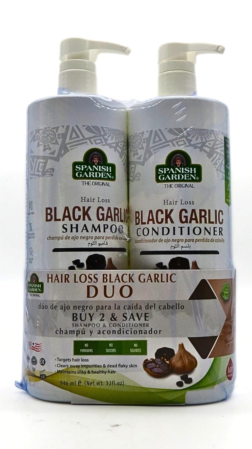 | Hair Loss Black Garlic Shampoo & Conditioner Set, 2 Pound (Pack of 1), White