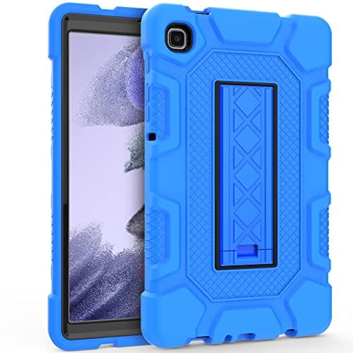 Rantice Samsung Galaxy Tab A7 Lite Case 2021, Hybrid Case with Kickstand, Shock Absorbing Bumps, Anti-Slip Grid Pattern, Blue+Black