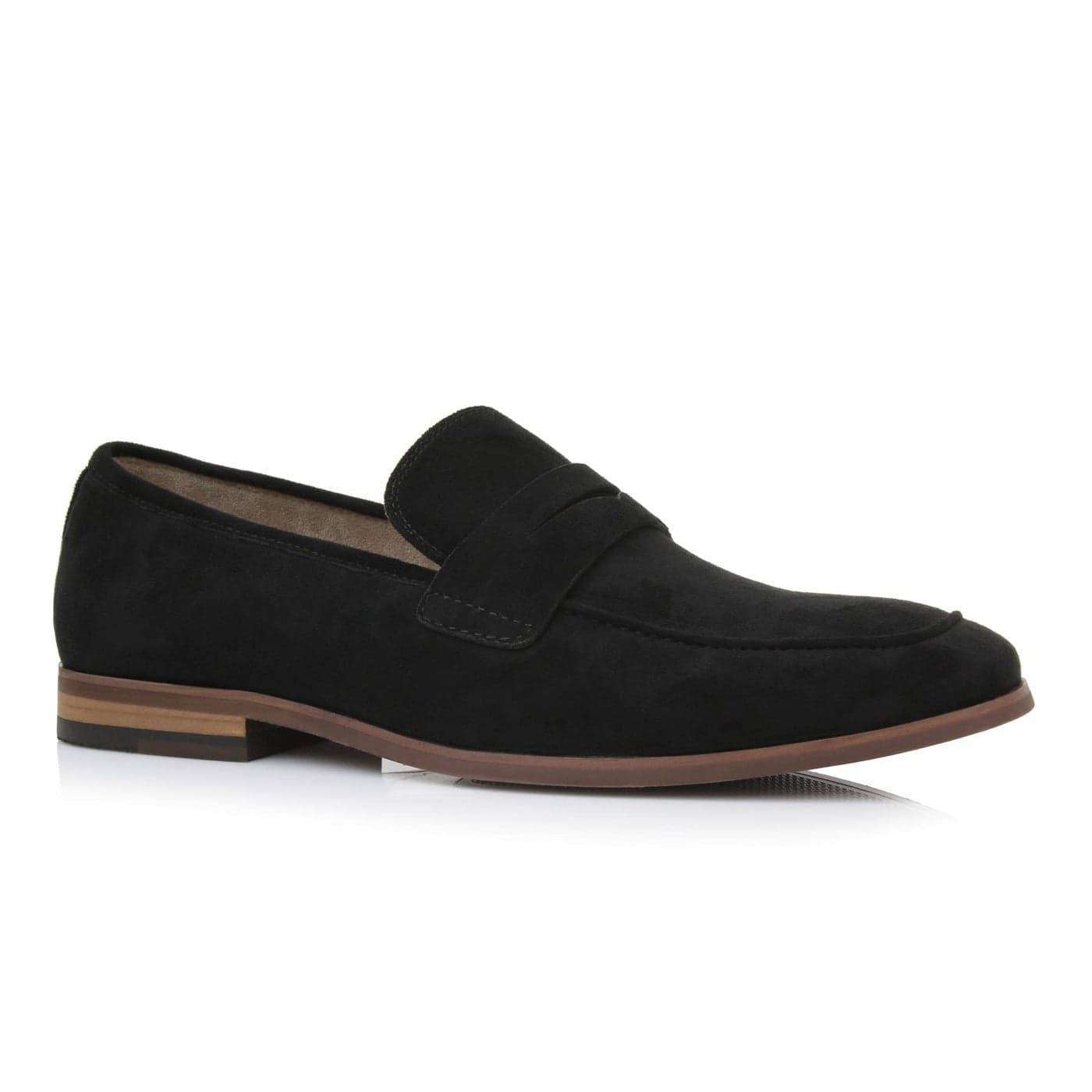 Ferro Aldo Dylan MFA19671 Classic MocToe Penny Loafers for Men Black Suede 7