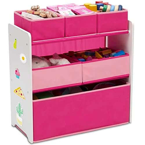Delta Children Design and Store 6 Bin Toy Organizer WhitePink