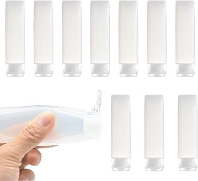MUNSKT 10Pcs 30ml Travel Bottles for Toiletries Refillable Plastic Squeeze Bottles Leakproof Empty Transparent Travel Size Bottles for Shampoo Conditioner Lotions