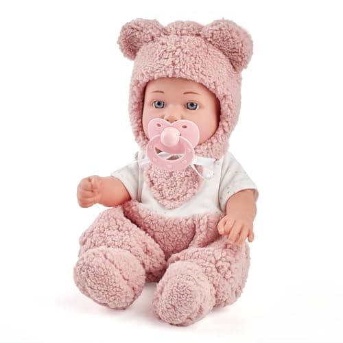 Enjoyin 12 Baby Doll with Accessories for Toddler Girls Ages 3 Includes Pink Outfit Pacifier Bottle Soft Blanket Interactive RolePlay Toy for Kids