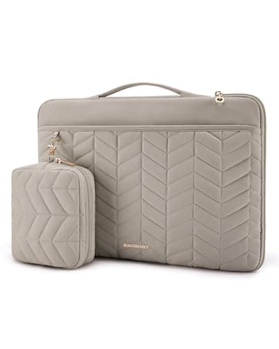 BAGSMART 13-14 inch Laptop Sleeve with Handle, Puffy Padded Laptop Case with Accessories Bag, MacBook Case Compatible with MacBook Air Pro 13.3 inch 14 inch, Computer Sleeve Fitted with Dell,HP