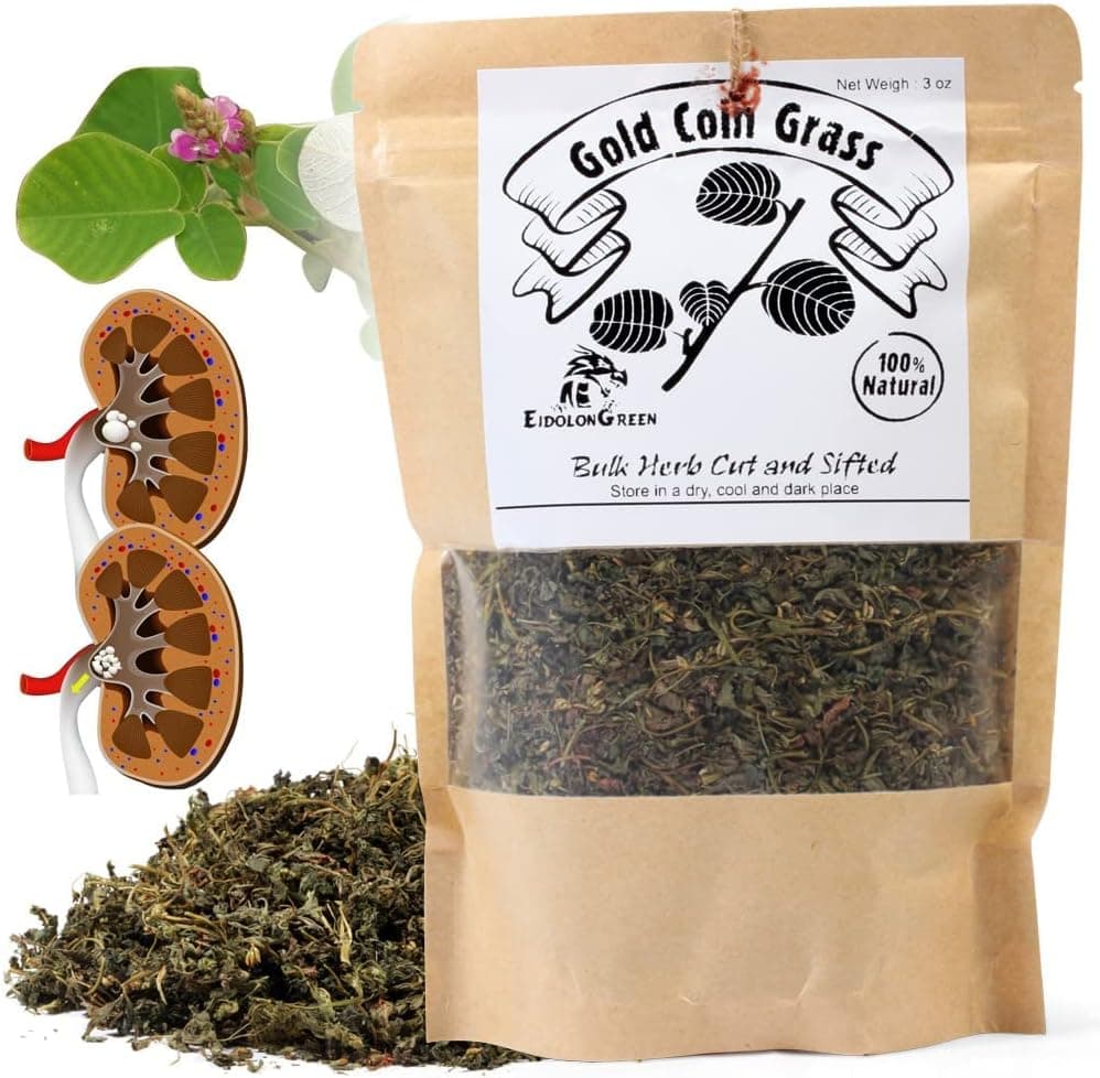 EidolonGreen Gold Coin Grass Tea - 3 Oz Dried Bulk Herbs for Kidney Health