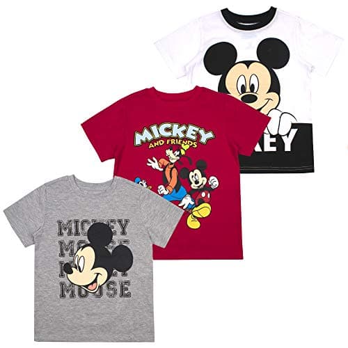 Disney Mickey Mouse Boys 3 Pack Short Sleeve T-Shirt for Infant and Toddlers