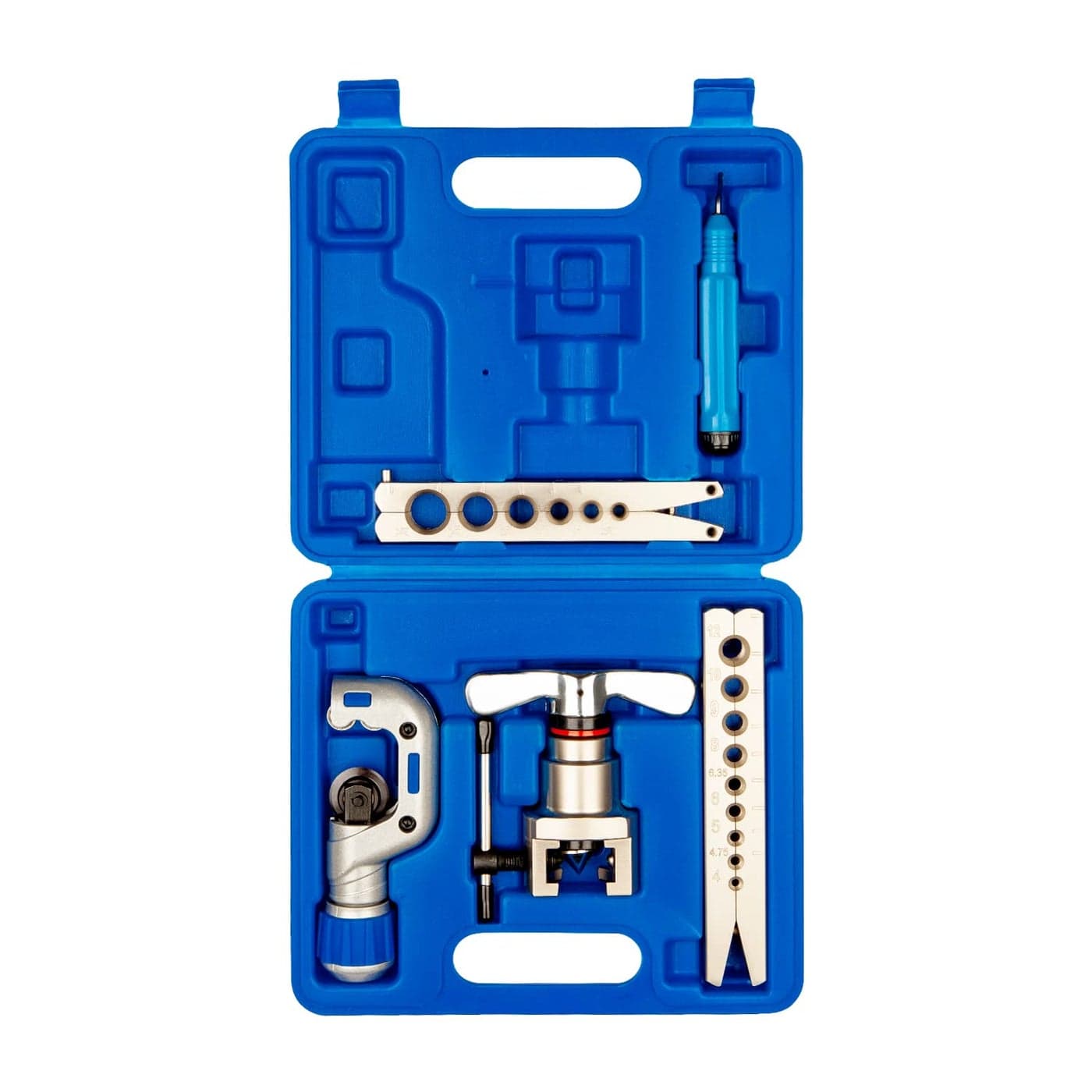 Wostore Flaring Tools Set 2 Flaring Bar for 15 Dies Sizes Eccentric Cone Refrigeration HVAC with Tube Cutter and Reamer