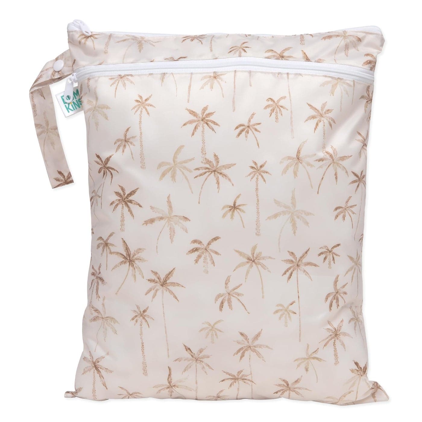 Bumkins Waterproof Wet Dry Bag for Baby Travel Swim Suit Cloth Diapers Pump Parts Pool Beach Gym Clothes Toiletry Hook to Stroller Daycare Zipper Reusable Wetdry Packing Pouch Palm Trees