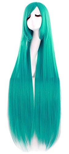 MapofBeauty 40" 100cm Anime Costume Long Straight Cosplay Wig Party Wig (Dark Turquoise)