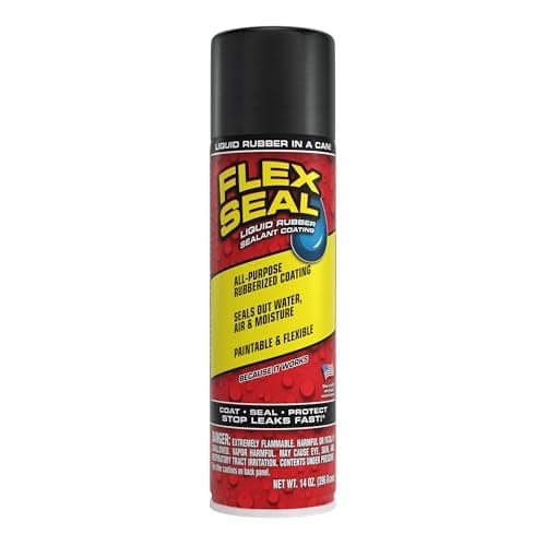 Flex Seal, 14 oz, Black, Stop Leaks Instantly, Waterproof Rubber Spray On Sealant Coating, Perfect for Gutters, Wood, RV, Campers, Roof Repair, Skylights, Windows, and More