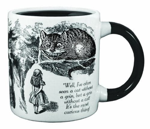 The Unemployed Philosophers Guild Heat Transforming Disappearing Cheshire Cat Mug - Hot Coffee Leaves Behind Only the Grin, Comes in Gift Box, 12oz