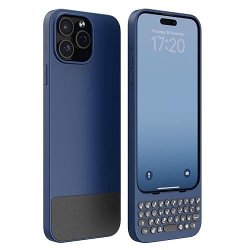Clicks Keyboard for iPhone 15 Pro Max – Keyboard Case for Premium Typing Experience – Faster, Accurate Typing, Charge as Normal – Royal Ink