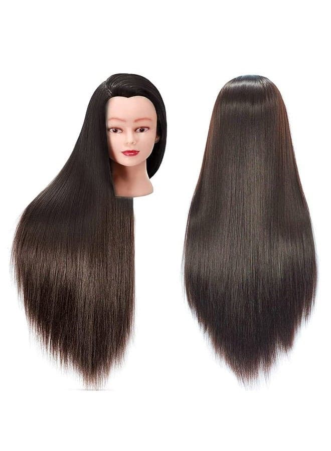 Mannequin Head with Hair 26"-28" Doll Cosmetology Practice Braiding with Free Clamp Holder