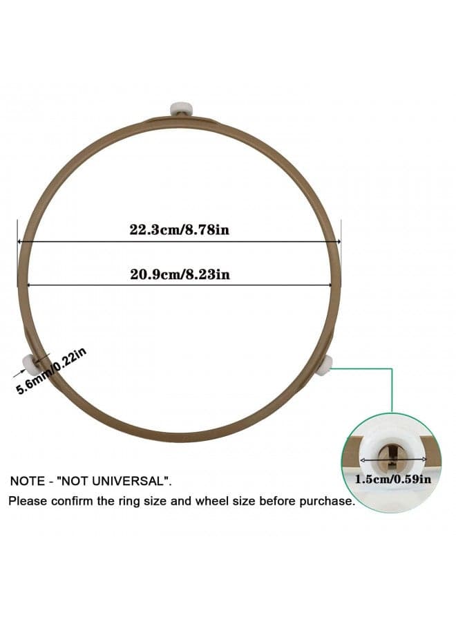 Microwave Turntable Ring,8.7 Inch Microwave Oven Tray Rotating Roller Support Ring Large Glass Plate Tray Wheel Ring(2 PCS)