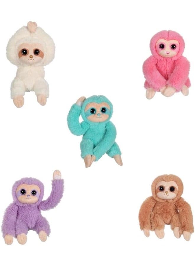 Gipsy Sloth Plush Soft Toy 16cm – Huggable Velcro Strap Assorted Design for Kids