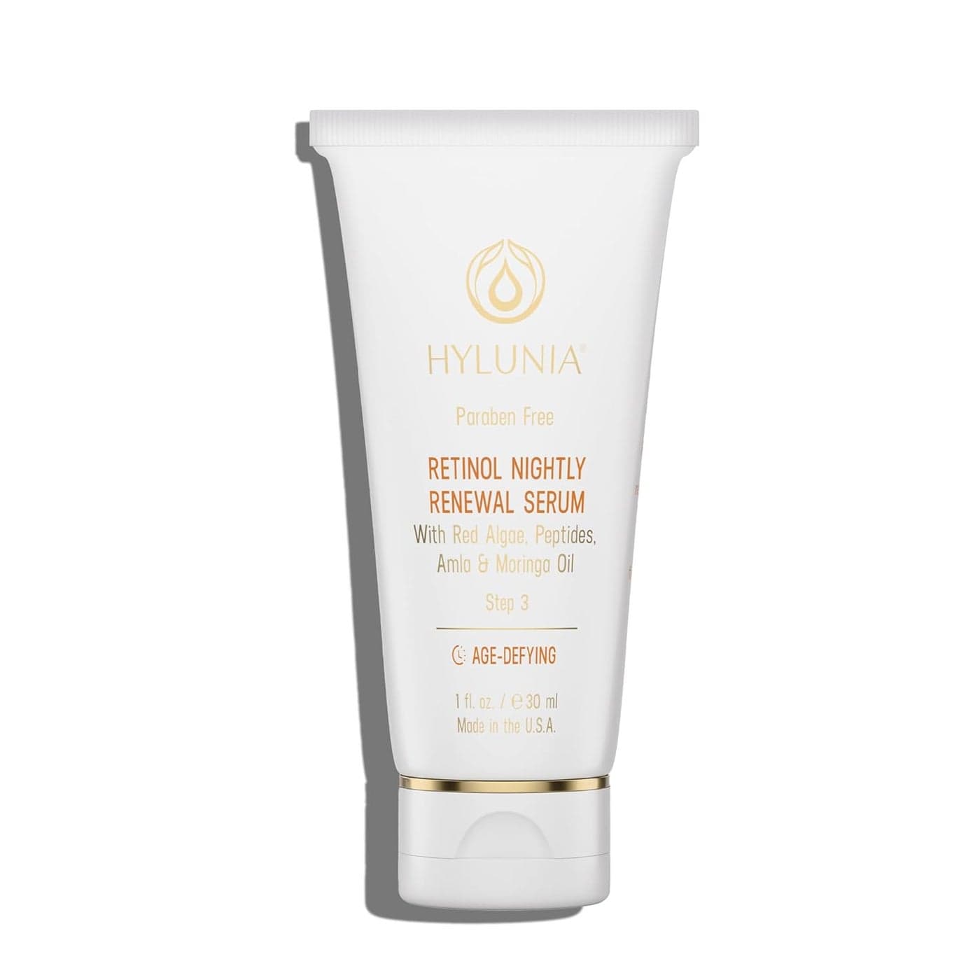 Hylunia Retinol Nightly Renewal Serum AntiAging Night Serum with Peptides Hyaluronic Acid Antioxidants Hydrating Firming Formula for Fine Lines Wrinkles Radiant Skin 1 fl oz