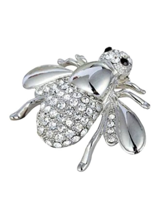 Rhinestone Studded Honey Bee Brooch