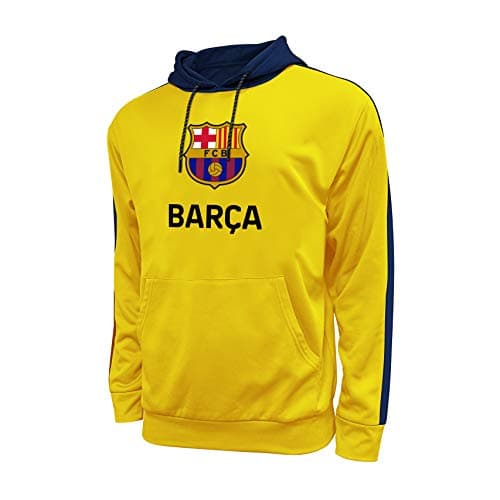 Icon Sports Officially Licensed FC Barcelona Pullover Hoodie - Unisex Adult - FCB45PH Yellow S