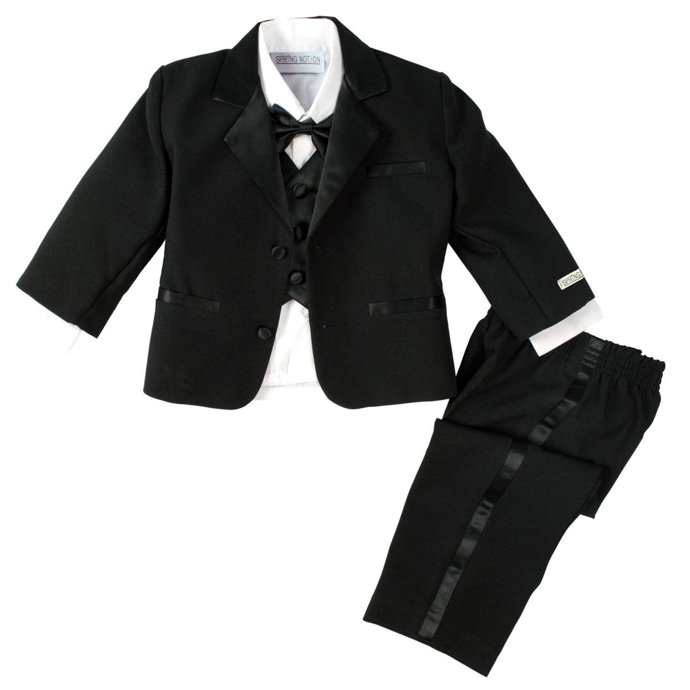 Spring Notion Baby Boys Black Classic Fit Tuxedo Set No Tail 18M Large