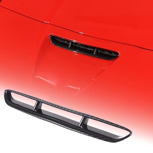 PIUGILH Front Hood Scoop Molding Bezel Compatible with Corvette C6 Z06 ZR1 2005-2013, Air Flow Intake Scoop Cover Hood Vent Grille (Carbon Fibre Pattern)